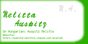 melitta auspitz business card
